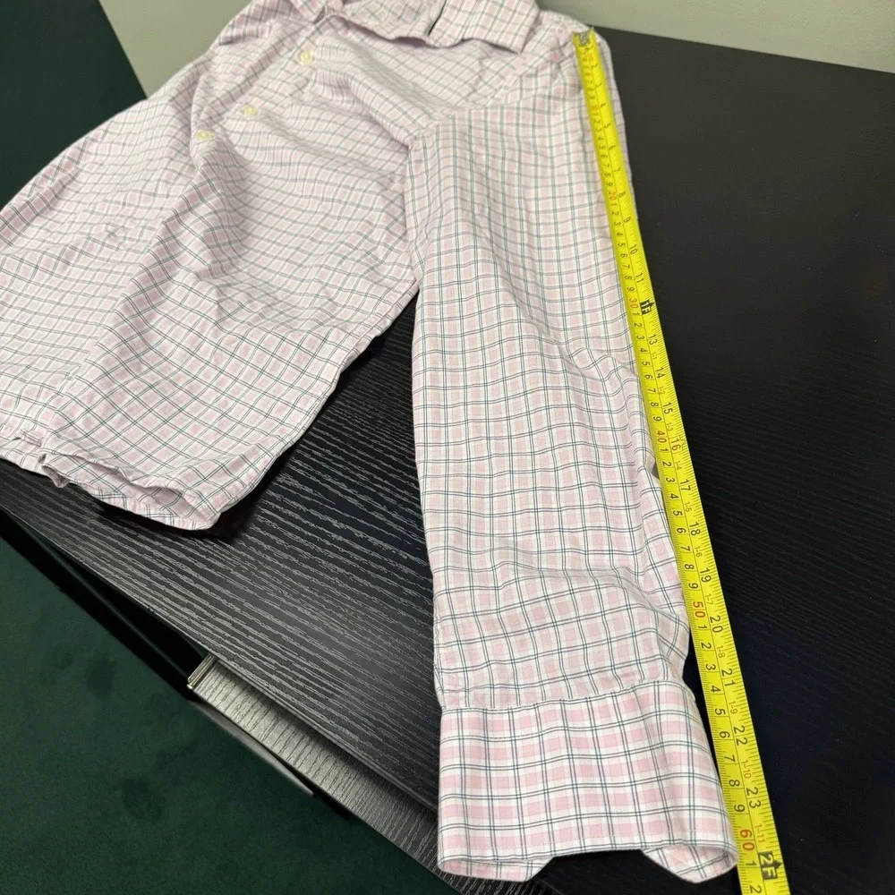 Banana Republic Mens Medium Plaid Wrinkle Resistant Preppy Casual Business Shirt